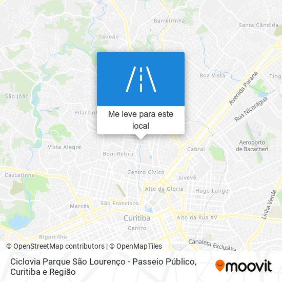 Ciclovia Parque São Lourenço - Passeio Público mapa