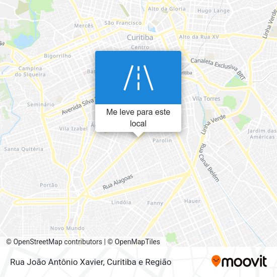 Rua João Antônio Xavier mapa