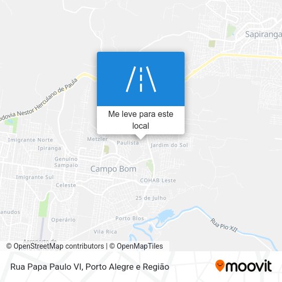 Rua Papa Paulo VI mapa