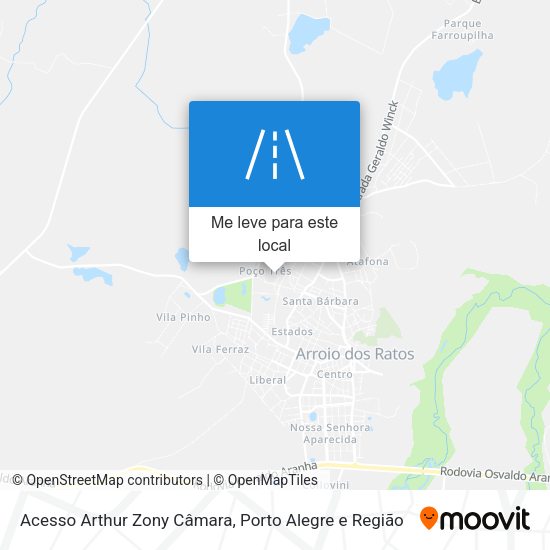 Acesso Arthur Zony Câmara mapa