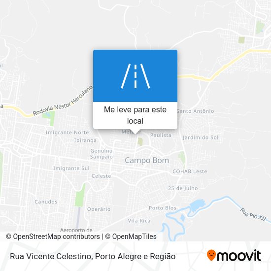 Rua Vicente Celestino mapa