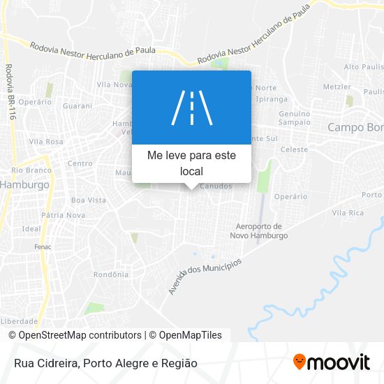 Rua Cidreira mapa