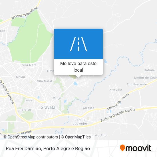 Rua Frei Damião mapa
