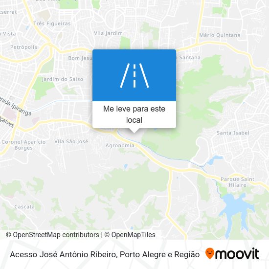 Acesso José Antônio Ribeiro mapa