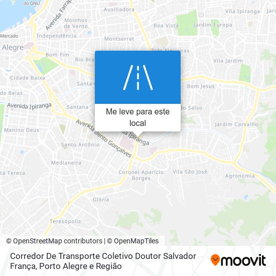 Corredor De Transporte Coletivo Doutor Salvador França mapa