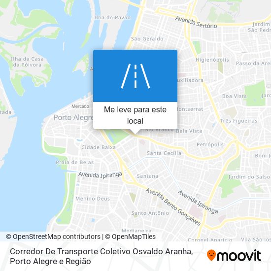 Corredor De Transporte Coletivo Osvaldo Aranha mapa