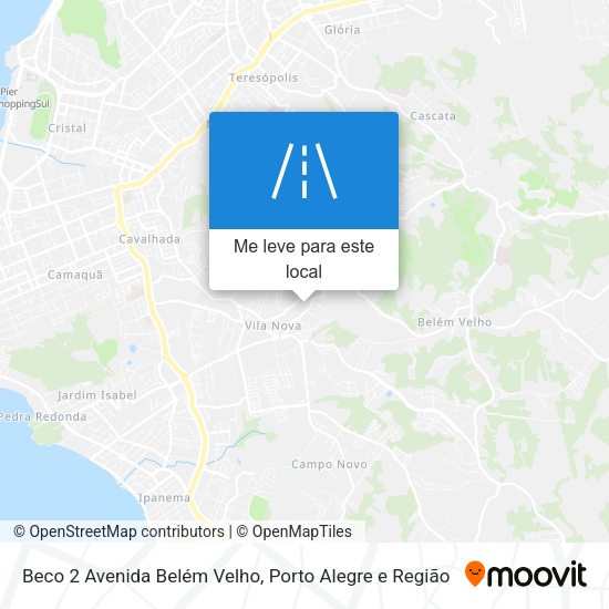 Beco 2 Avenida Belém Velho mapa