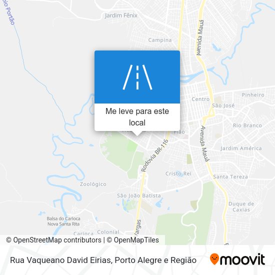 Rua Vaqueano David Eirias mapa