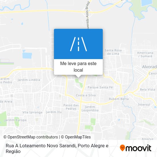 Rua A Loteamento Novo Sarandi mapa
