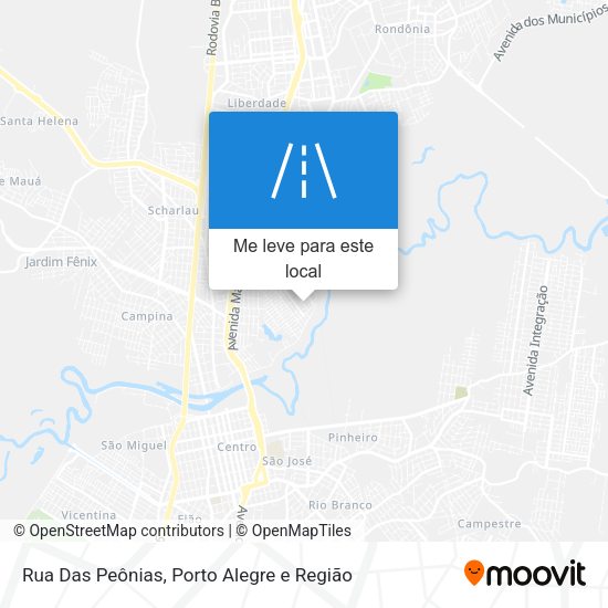 Rua Das Peônias mapa