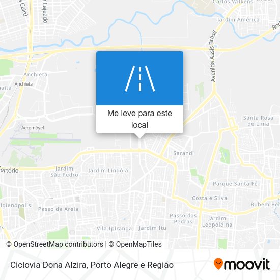Ciclovia Dona Alzira mapa