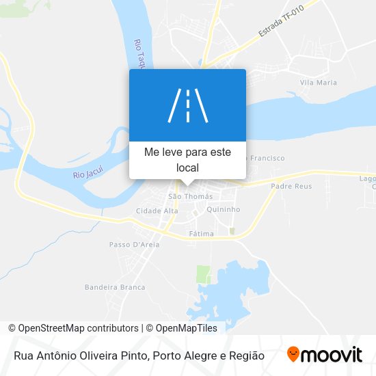 Rua Antônio Oliveira Pinto mapa