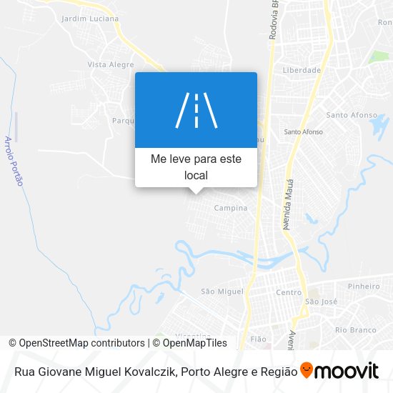 Rua Giovane Miguel Kovalczik mapa