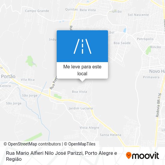 Rua Mario Alfieri Nilo José Parizzi mapa