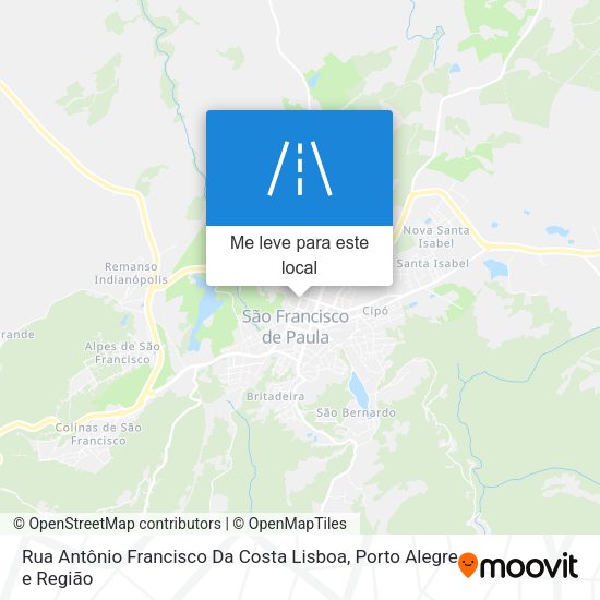 Rua Antônio Francisco Da Costa Lisboa mapa