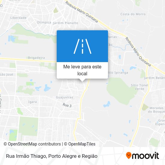 Rua Irmão Thiago mapa