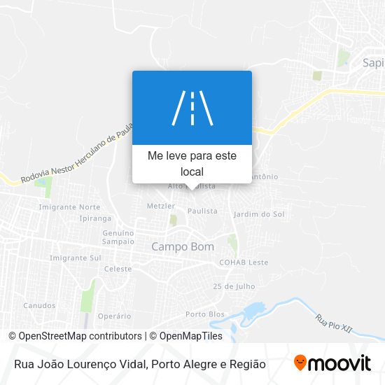 Rua João Lourenço Vidal mapa
