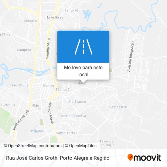 Rua José Carlos Groth mapa
