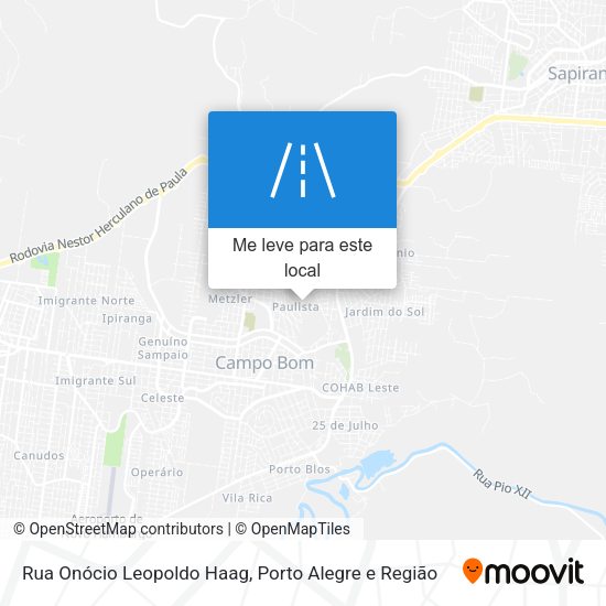 Rua Onócio Leopoldo Haag mapa