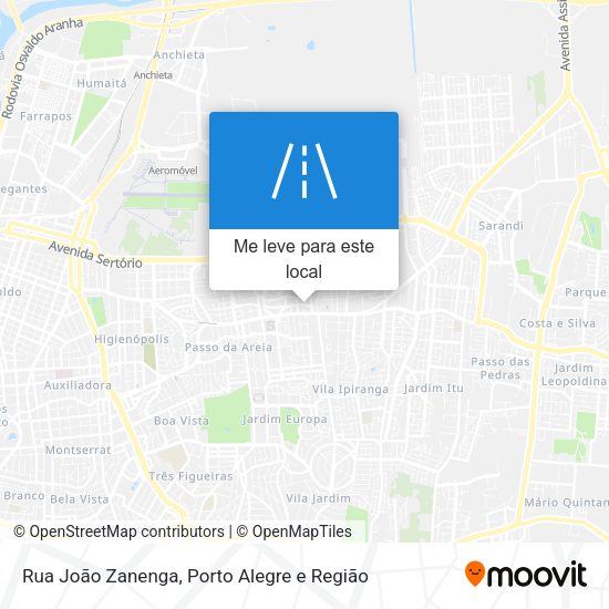 Rua João Zanenga mapa
