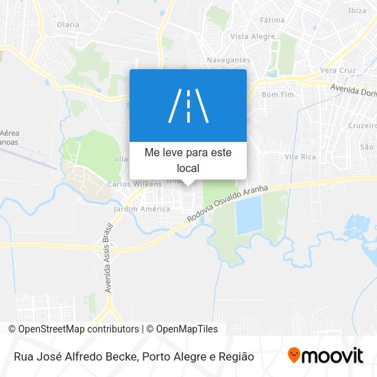 Rua José Alfredo Becke mapa