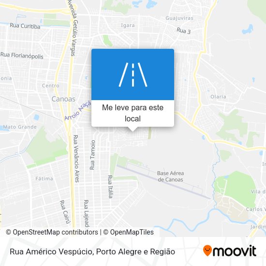 Rua Américo Vespúcio mapa
