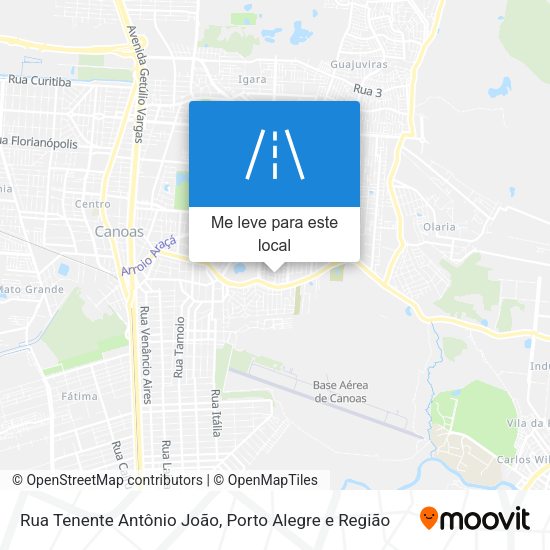 Rua Tenente Antônio João mapa