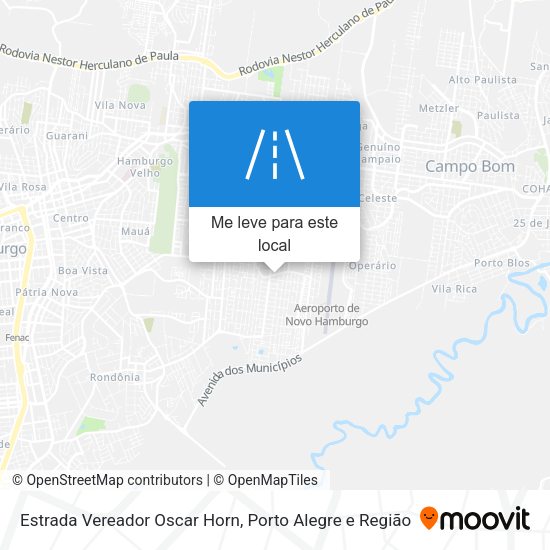 Estrada Vereador Oscar Horn mapa