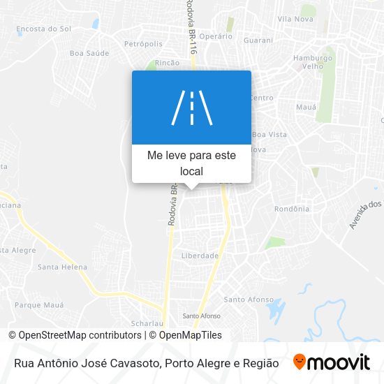 Rua Antônio José Cavasoto mapa