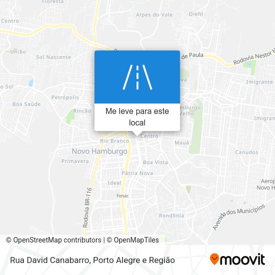 Rua David Canabarro mapa