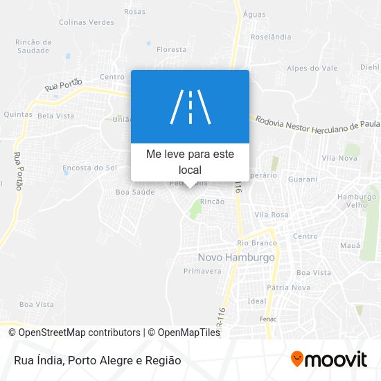 Rua Índia mapa
