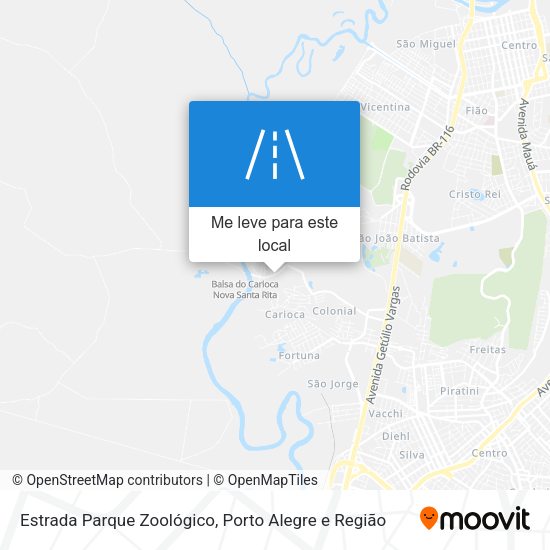 Estrada Parque Zoológico mapa
