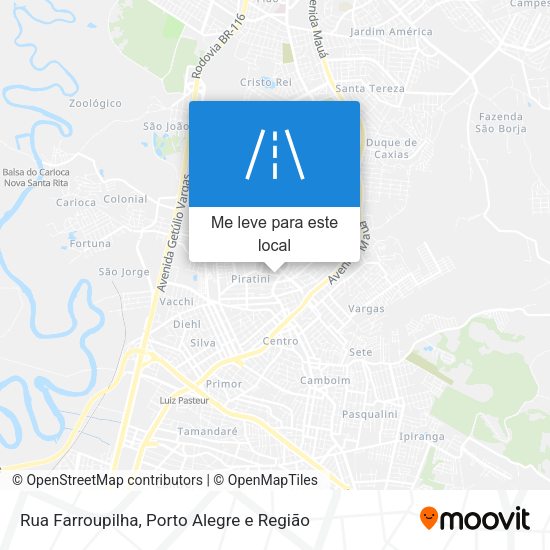 Rua Farroupilha mapa