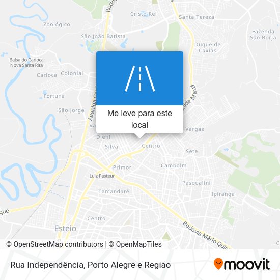 Rua Independência mapa