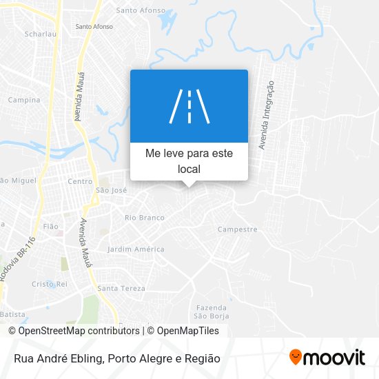Rua André Ebling mapa