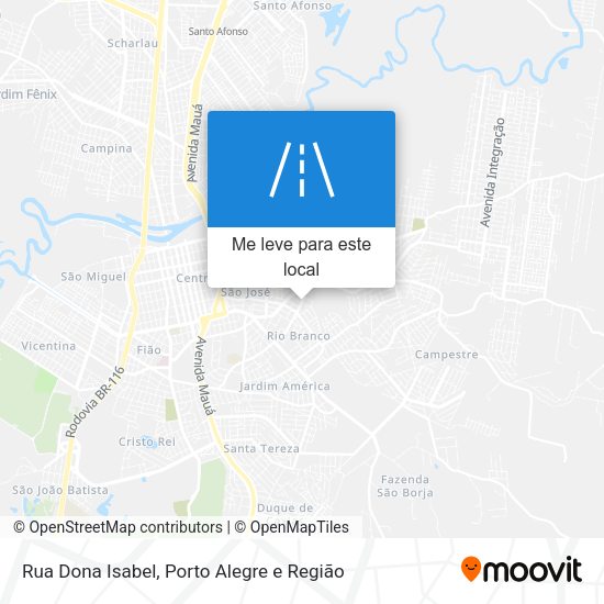 Rua Dona Isabel mapa