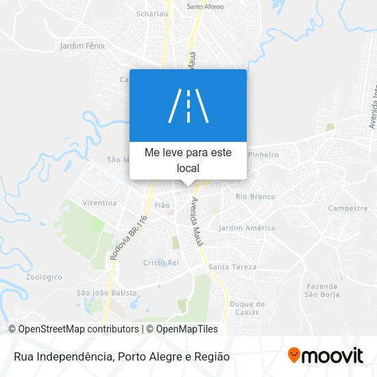 Rua Independência mapa