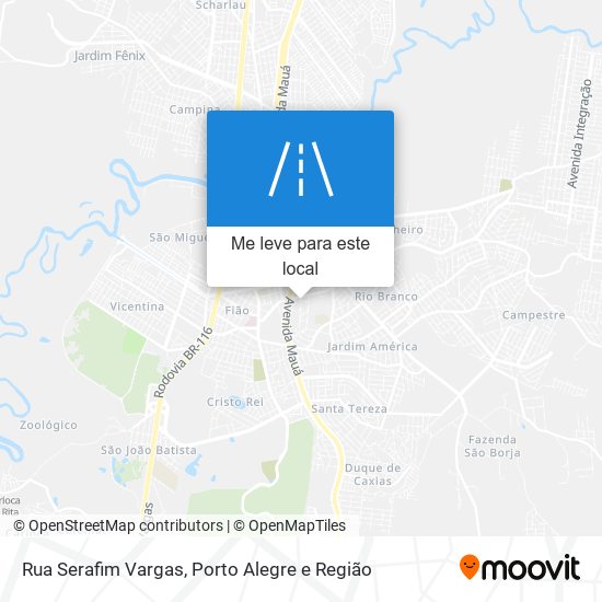 Rua Serafim Vargas mapa