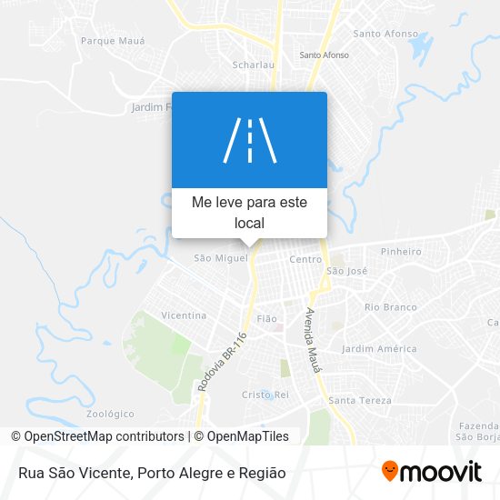 Rua São Vicente mapa