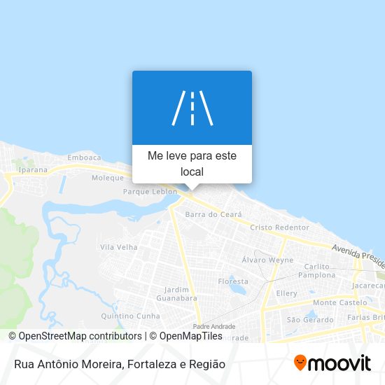 Rua Antônio Moreira mapa