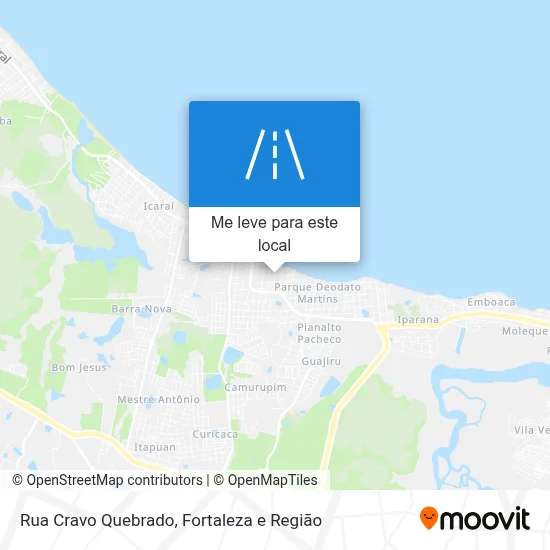 Rua Cravo Quebrado mapa