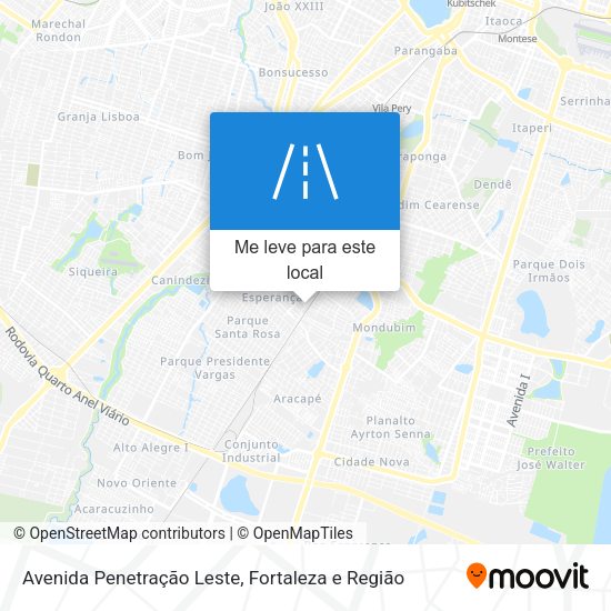 Avenida Penetração Leste mapa