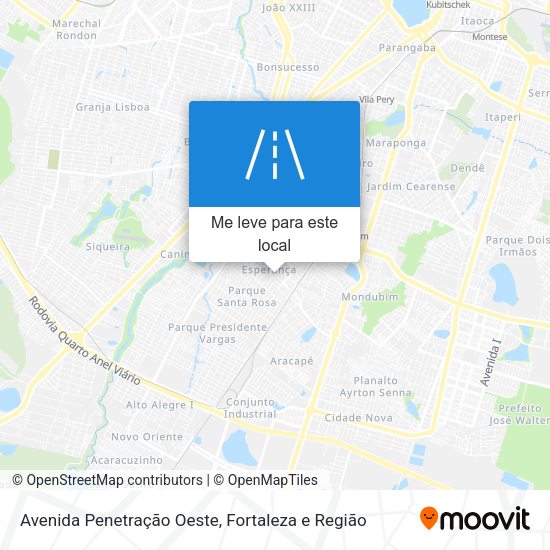 Avenida Penetração Oeste mapa