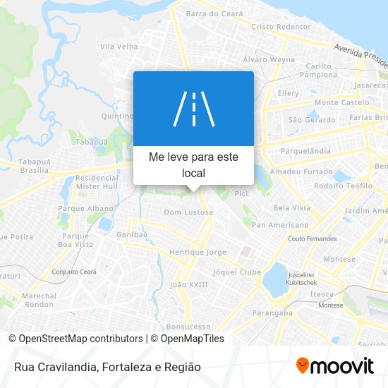Rua Cravilandia mapa