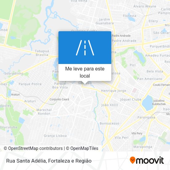 Rua Santa Adélia mapa