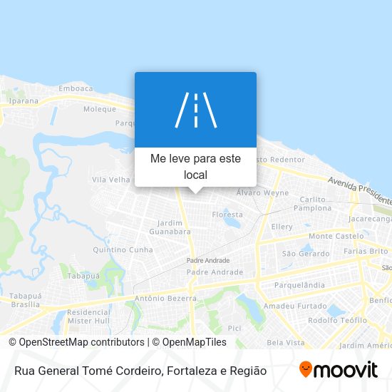 Rua General Tomé Cordeiro mapa