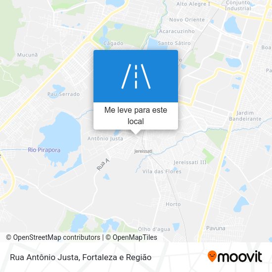 Rua Antônio Justa mapa