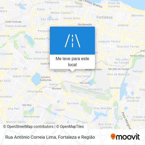 Rua Antônio Correia Lima mapa