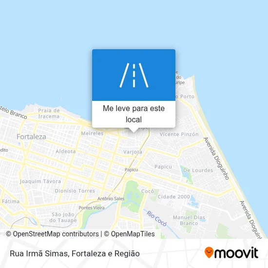 Rua Irmã Simas mapa