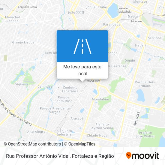 Rua Professor Antônio Vidal mapa